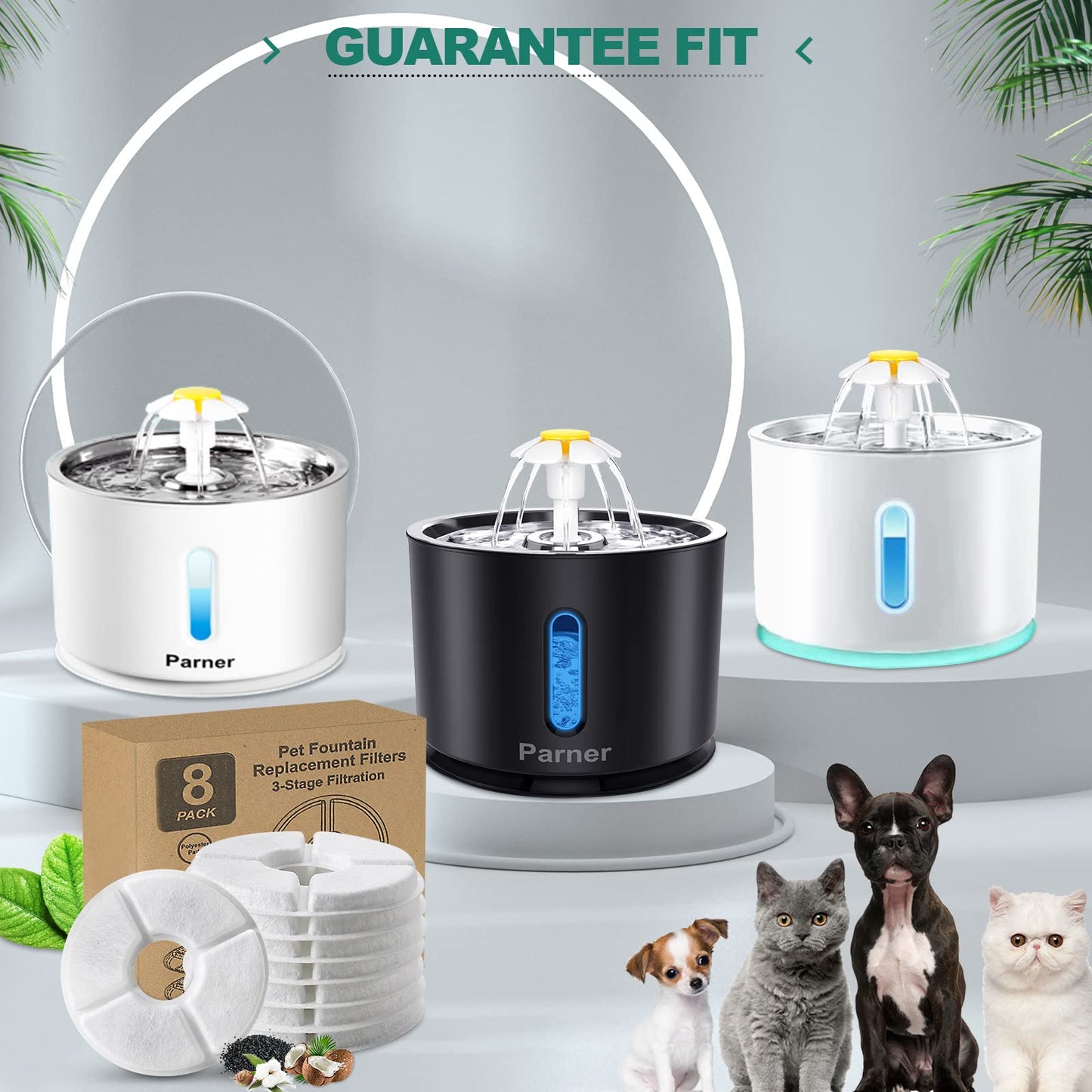 Filtros para Bebederos Parner Gatos Paquete de 8