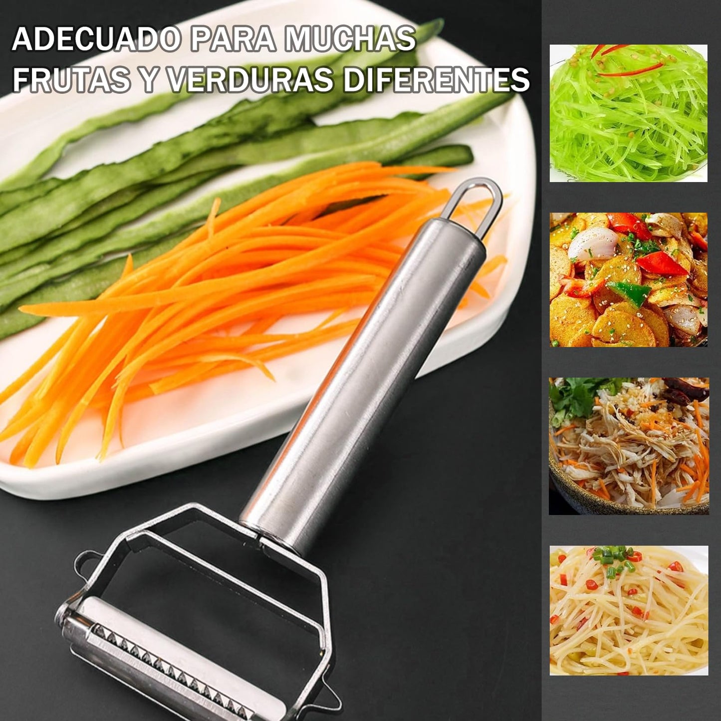 Pelador de Verduras MBLNBVN Acero Inoxidable 3 en 1 para la Cocina