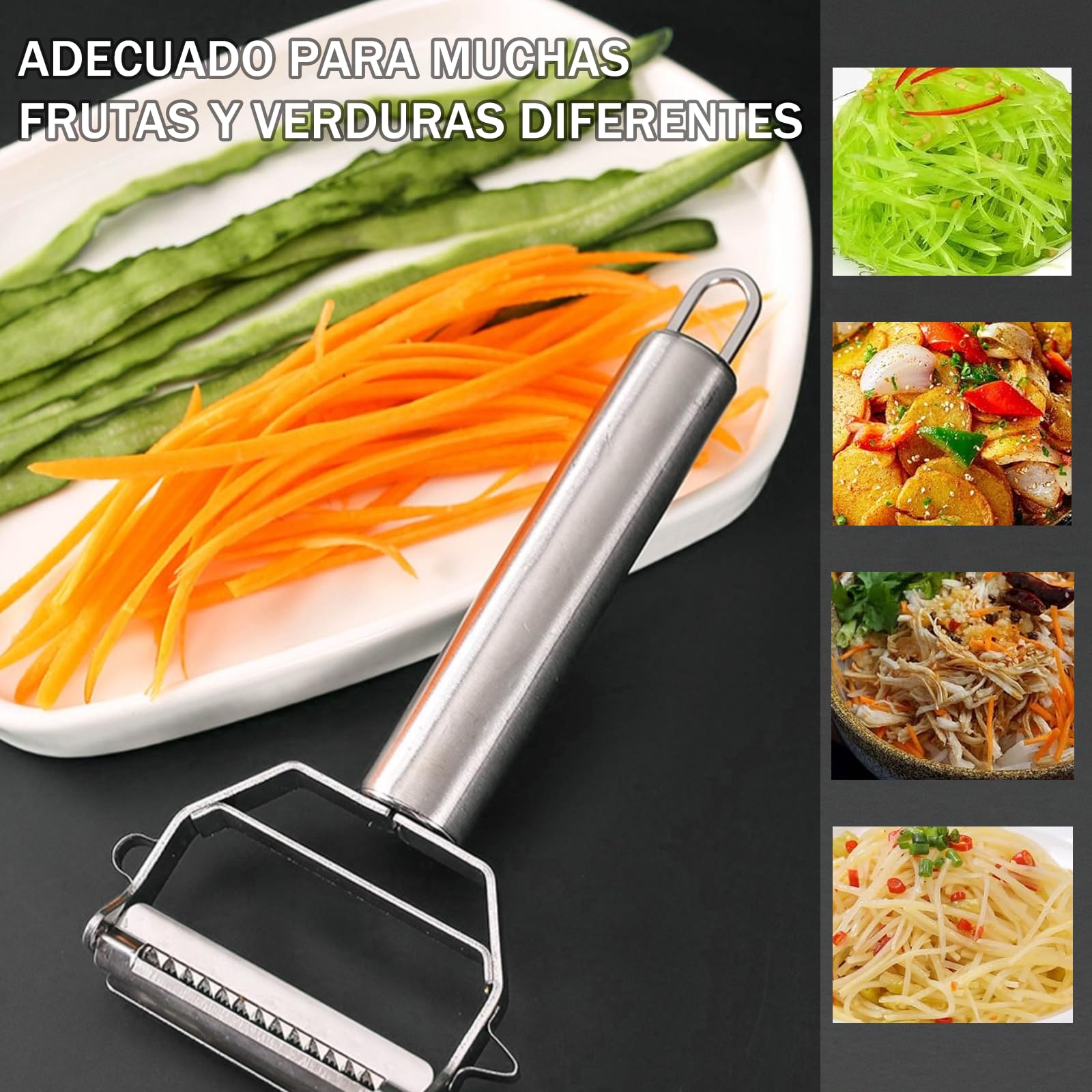 Pelador de Verduras MBLNBVN Acero Inoxidable 3 en 1 para la Cocina