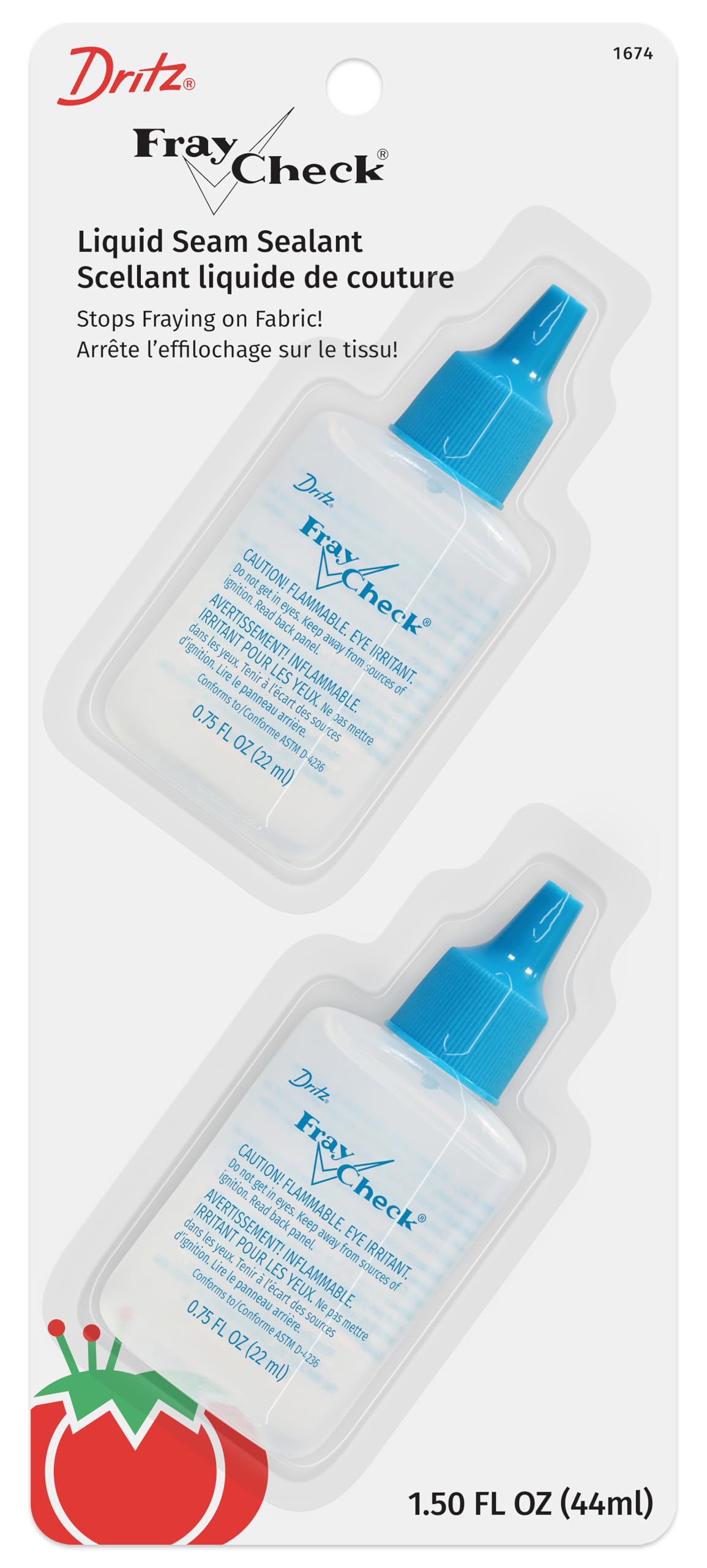 Dritz 1674 Fray Check Liquid Seam Sealant, 0.75-Ounce, 2/Pack