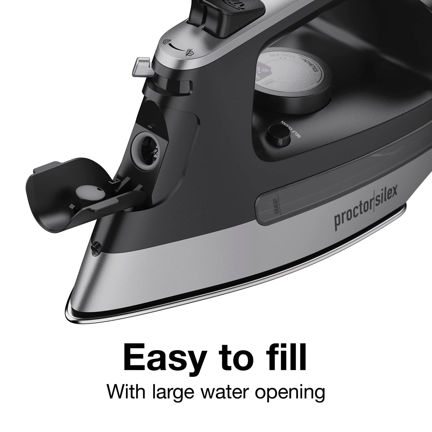 Plancha de Vapor Proctor Silex Gris Negro con Suela de Acero Inoxidable Durable y Cable Retráctil