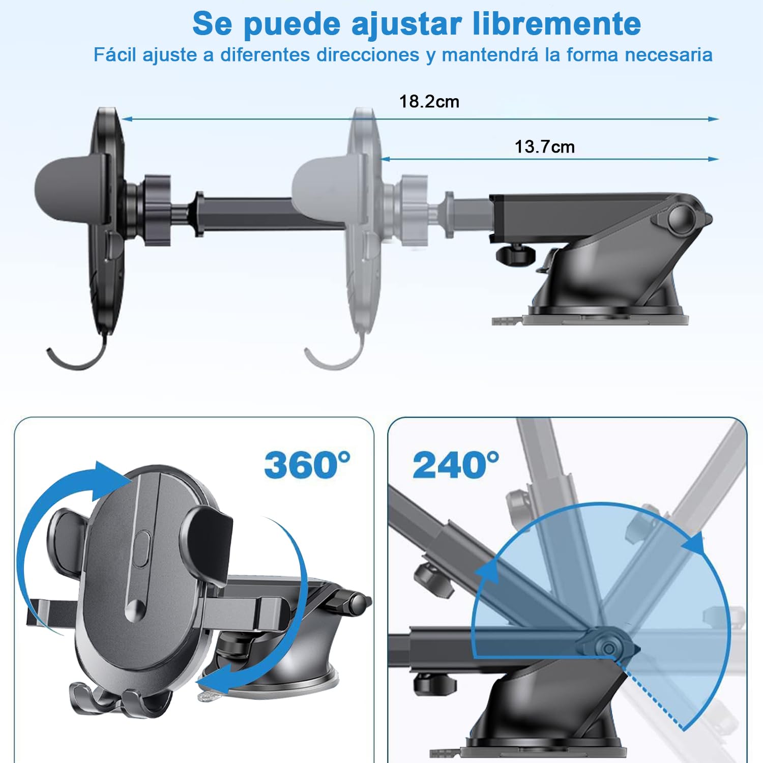 KAMYSEN Soporte Celular Automóvil,MultipropóSito Soport Celular Auto，360°,Teléfono Magnético, para Ventilación del Parabrisas del Salpicadero,Adecuado para iPone16 15 14 13 Pro MAX,Teléfono Xiaomi
