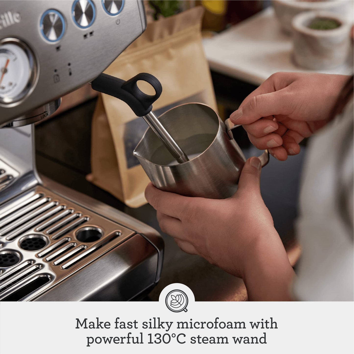 Breville - The Barista Express Impress, BES876BSS1BNA1, acero inoxidable cepillado