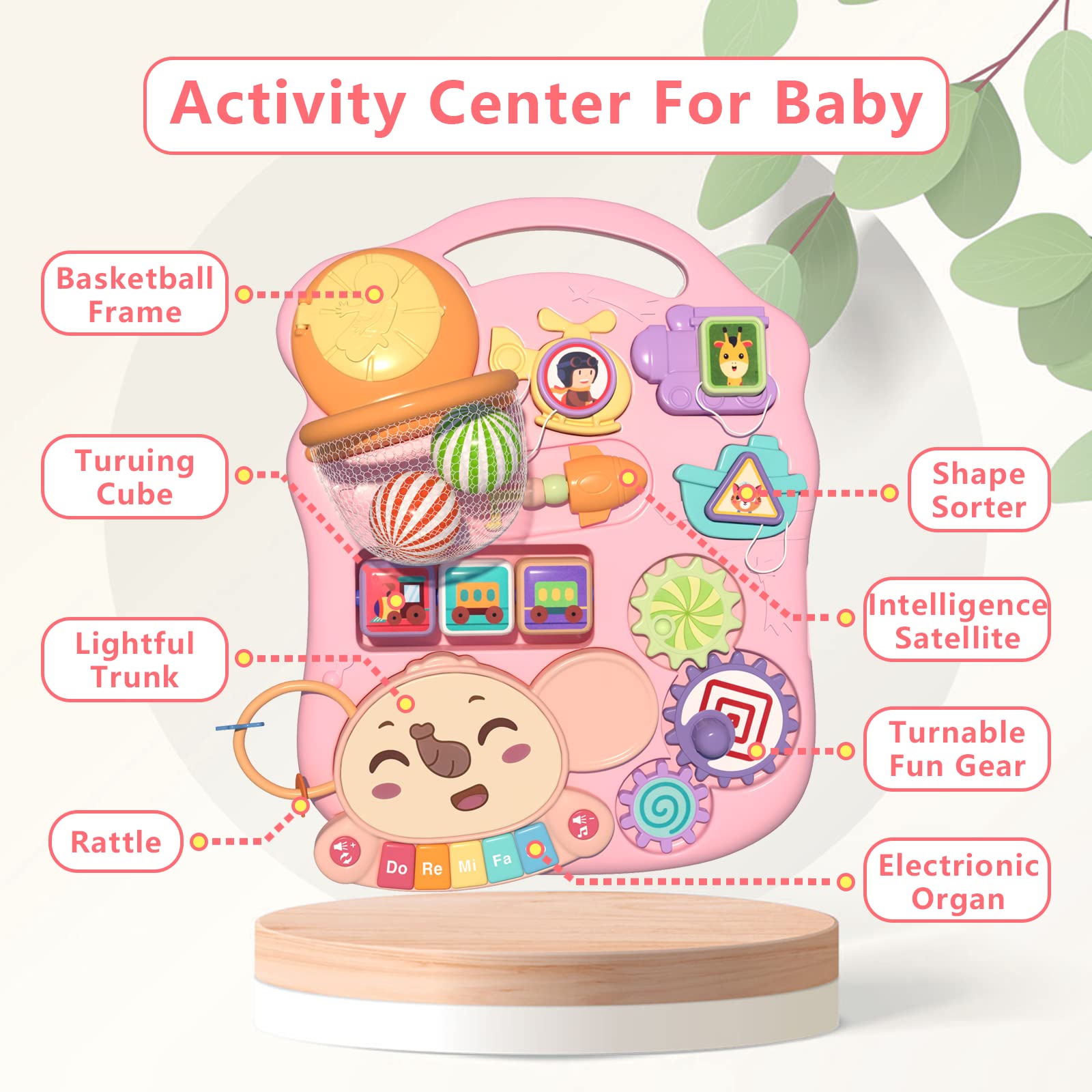 QDRAGON 3 en 1 Baby Walker y centro de actividades para niña, aprendiendo a caminar, sentarse para estar de pie, juguetes educativos tempranos con panel de música para bebés más de 12 meses, color