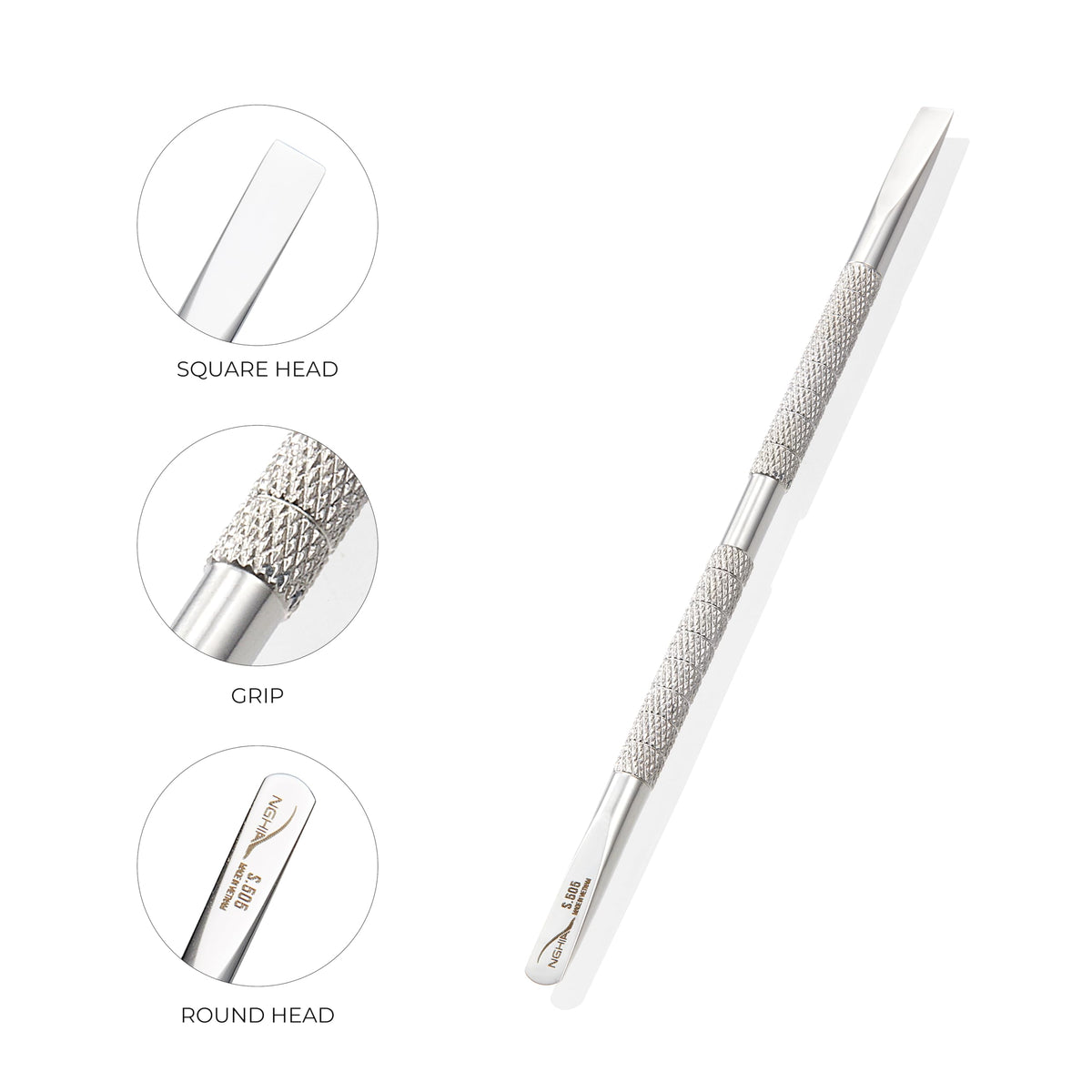 Professional Stainless Steel Duluxe Cuticle Pusher S-505 by Nghia