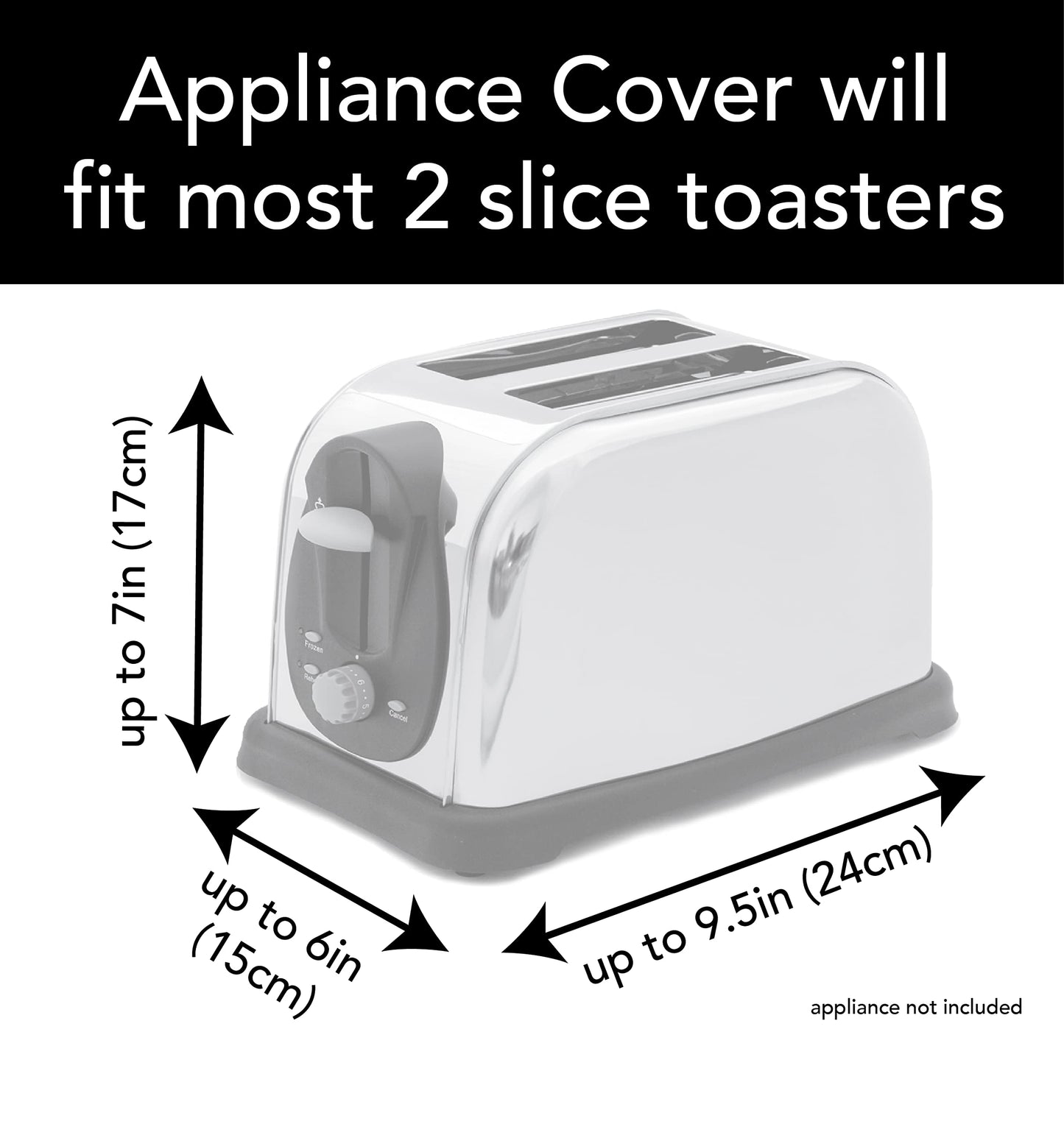 Ritz Protector acolchado para licuadora, Cobertor para tostador de 2 rebanadas, Negro, 2-Slice Toaster Cover, 1