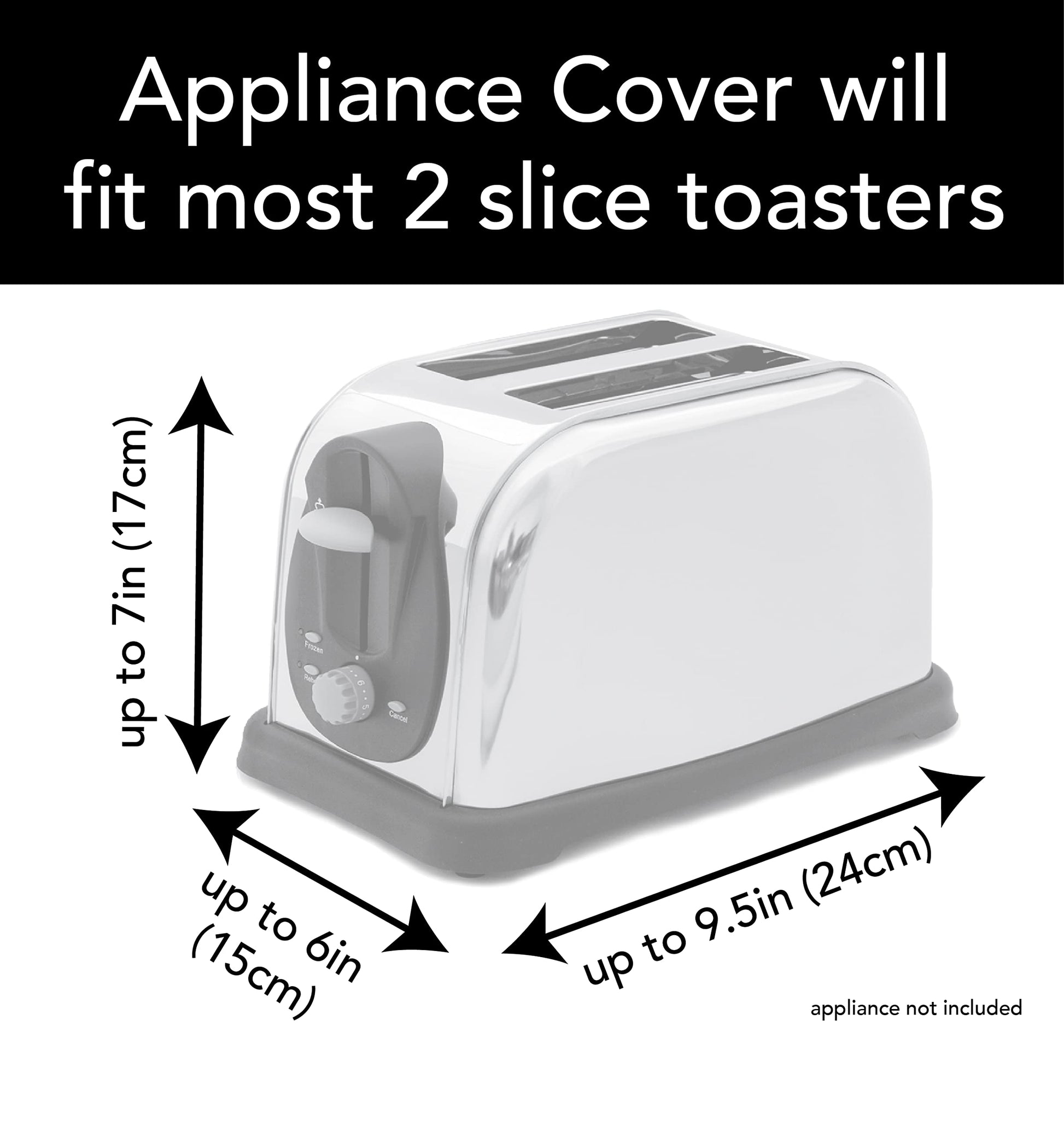 Ritz Protector acolchado para licuadora, Cobertor para tostador de 2 rebanadas, Negro, 2-Slice Toaster Cover, 1