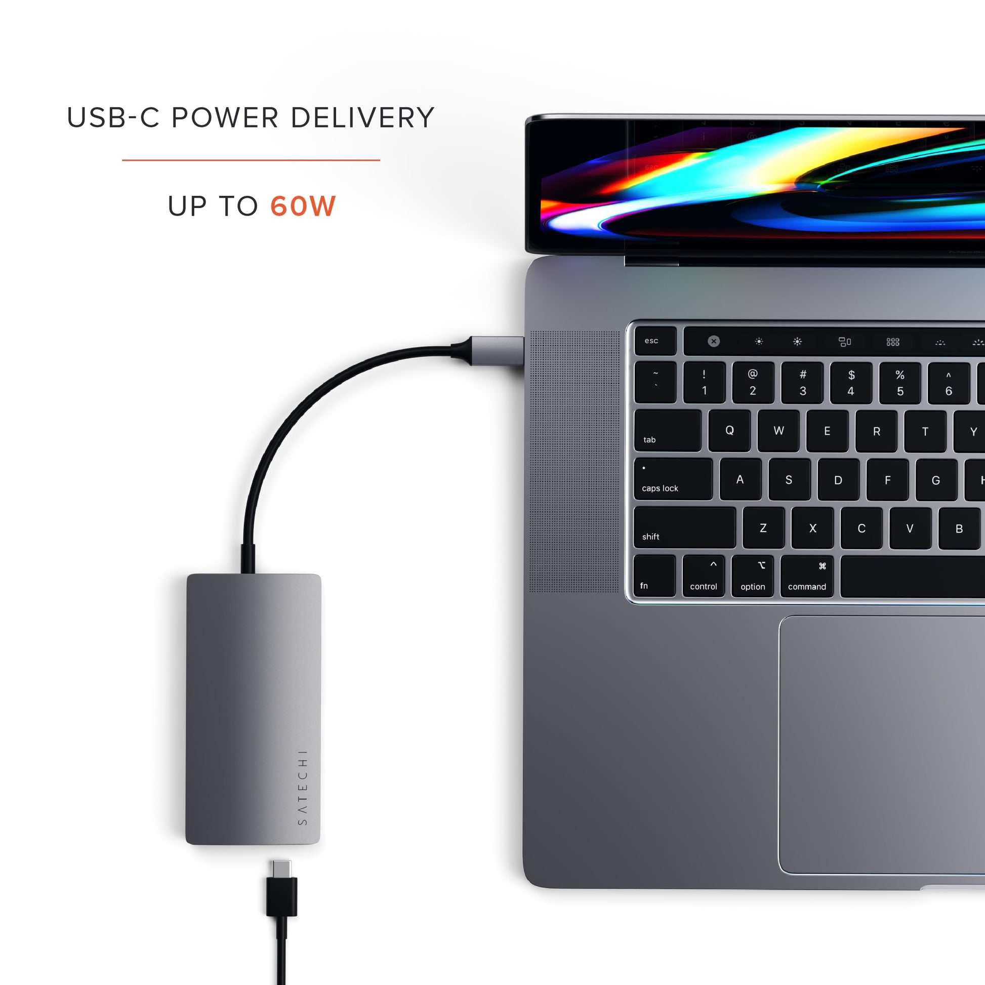 SATECHI Adaptador 8 en 1 USB C V2, HDMI 4K, Carga USB C PD de 115 W, 3 Puertos USB-A, Ethernet, Lector de Tarjetas Micro/SD, para portátil, MacBook Air/Pro M4, iPad, Windows - Gris Espacial