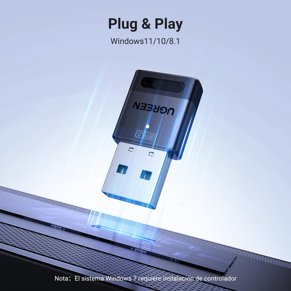 Adaptador Bluetooth USB UGREEN Compatible Windows 11 10 8.1 7