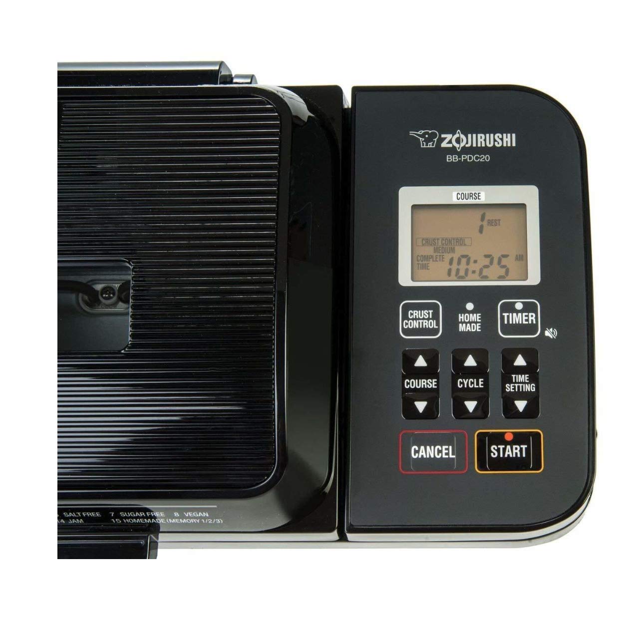 Panificadora Zojirushi Virtuoso Plus Negra de Acero Inoxidable 2 lb para Hogar