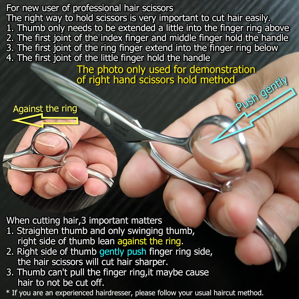 5.5" Hair scissors Convex Blades Japan 440C Silvery Professional Hair Shears Barber hair scissors Kinsaro