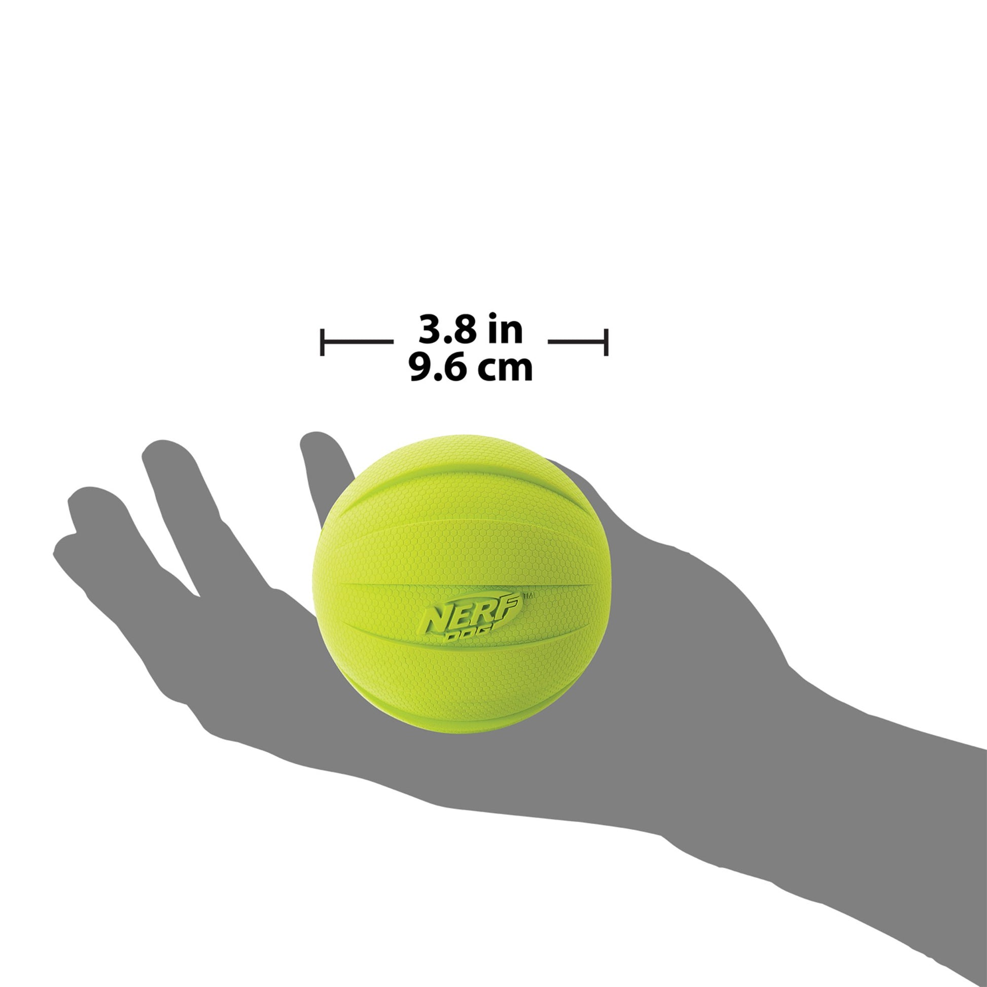 Pelota de Goma Nerf Verde con Chirriador Ligera y Resistente al Agua para Perro de Razas Medianas y Grandes