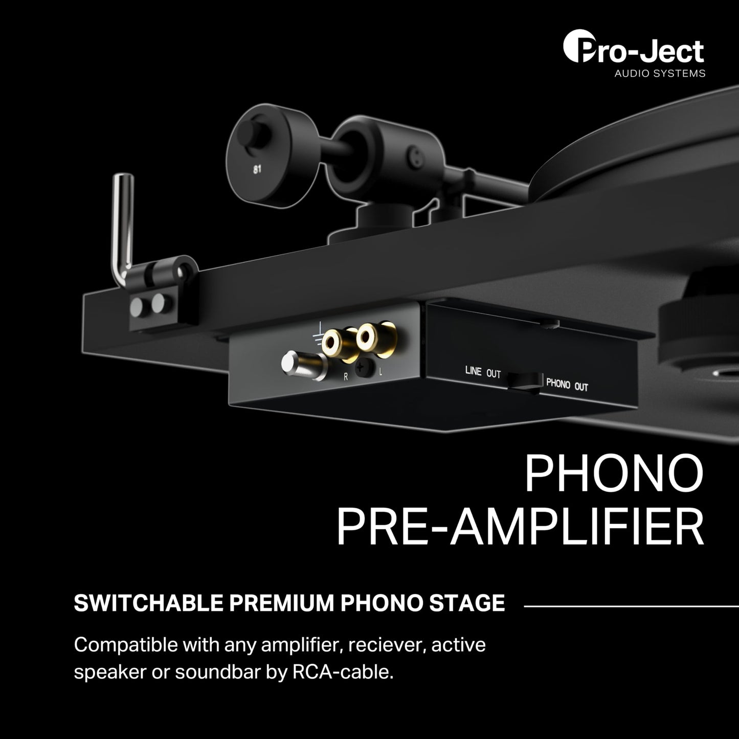 Pro-Ject Primary E - Tocadiscos (Tocadiscos de tracción por Banda, Negro, Rojo, 33,45 RPM, 0.29%, 21.9 cm, 2.2 cm)