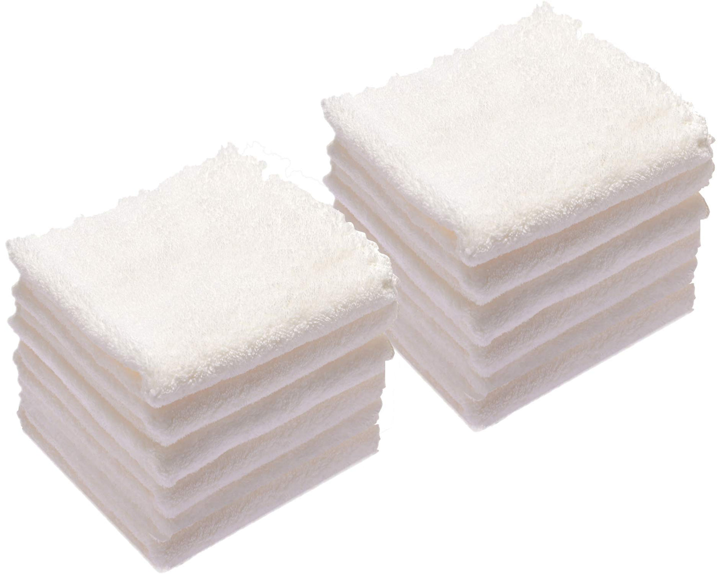 Kyapoo - Juego de 12 paños de microfibra para bebé, 30,5 x 30,5 cm, color blanco