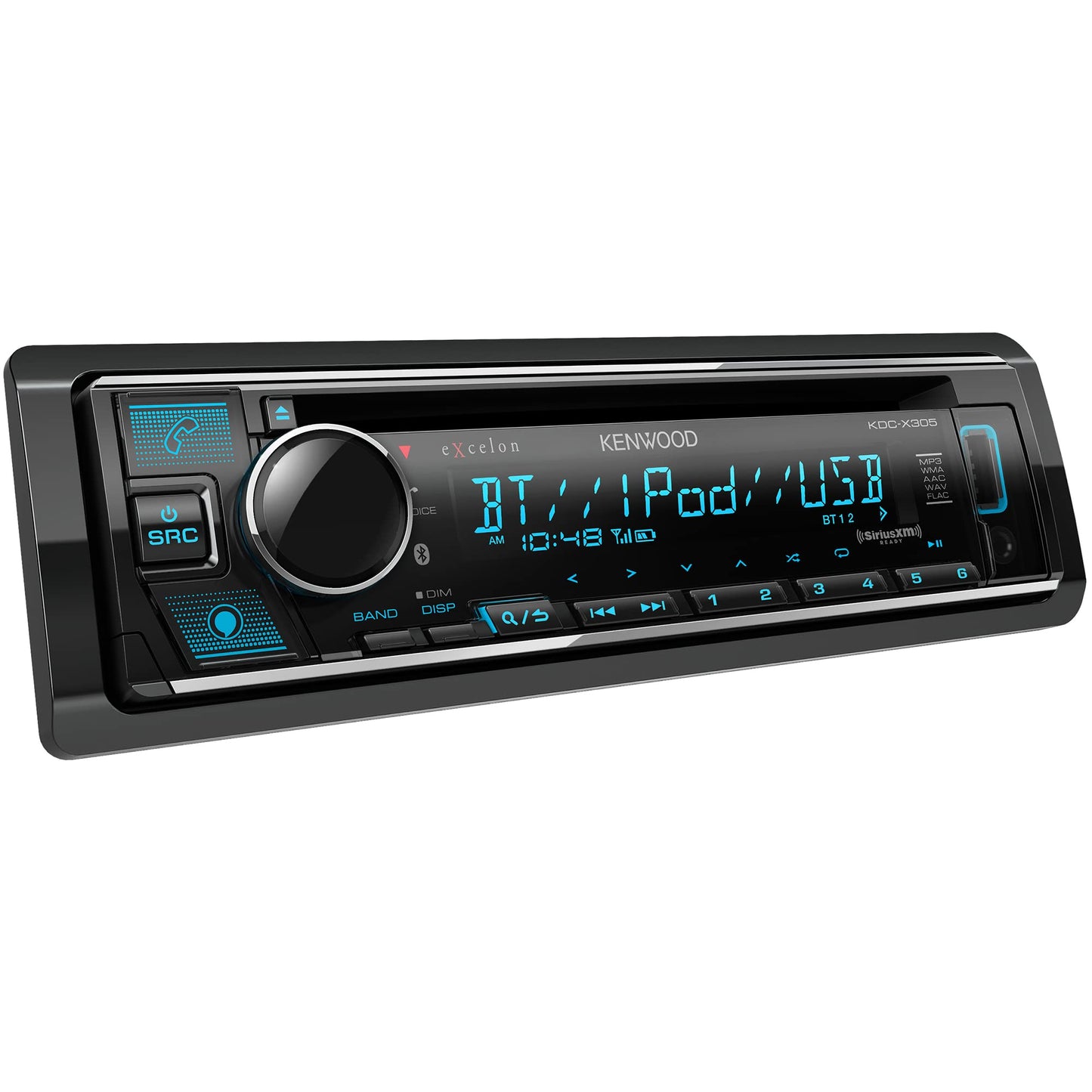 Kenwood KDC-X305 – Estéreo de Coche CD/USB, Bluetooth Integrado, Control iPhone/Android, Radio Am/FM, Iluminación Variable, Audio Premium