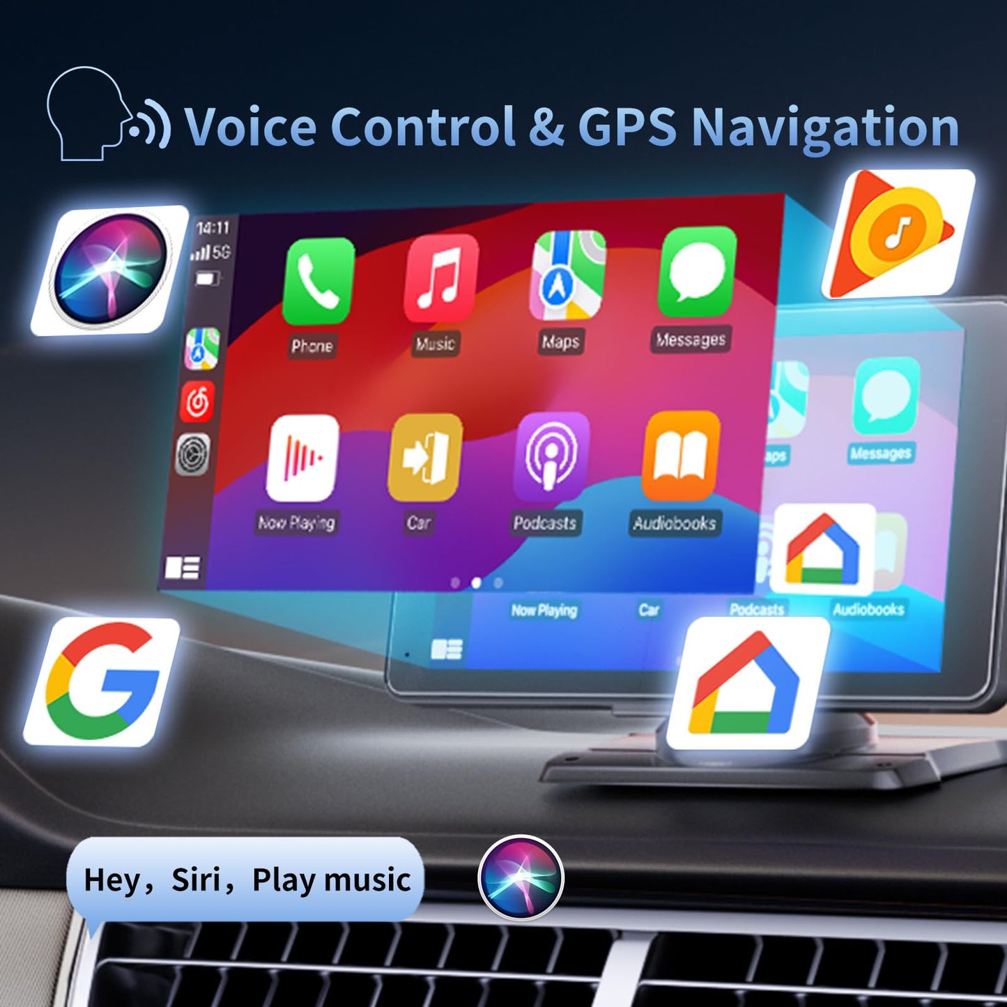 OBEST Pantalla Inalámbrica para Coche Carplay 7 Pulgadas