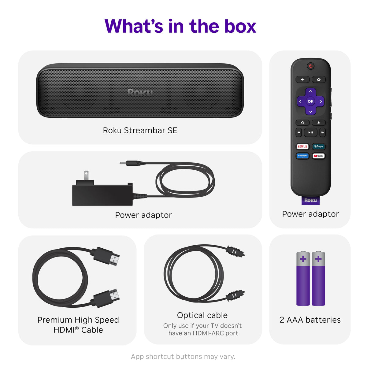 Barra de Sonido Roku Negra con Transmisión 4K HD HDR y Claridad de Voz Mejorada para TV