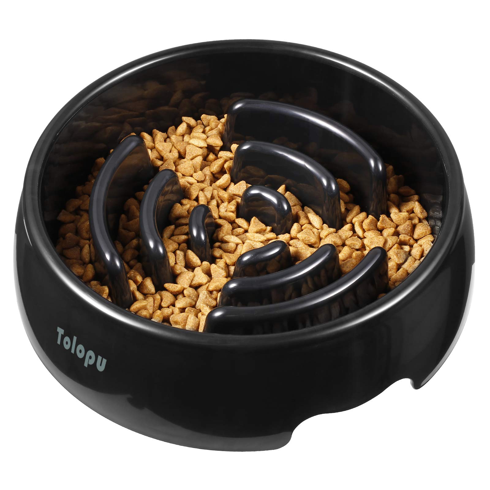 Cuencos Grandes de alimentación Lenta para Perros, Capacidad para 8 Tazas, Cuenco para Detener la hinchazón, antiasfixia, antigoteo y Divertido Cuenco de alimentación (Grande, Negro)