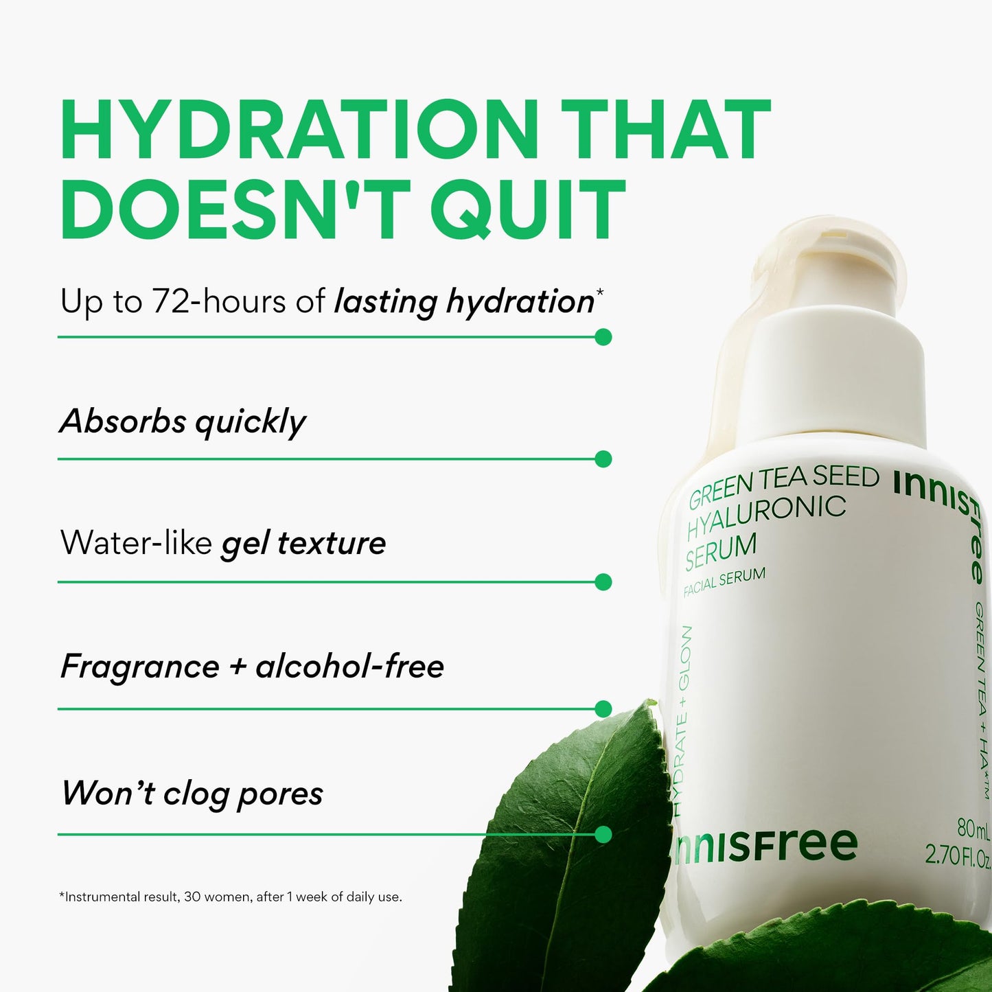 innisfree Green Tea Seed Intensive Hydrating Serum, Face Treatment, New 2021, 2.7 Fl Oz