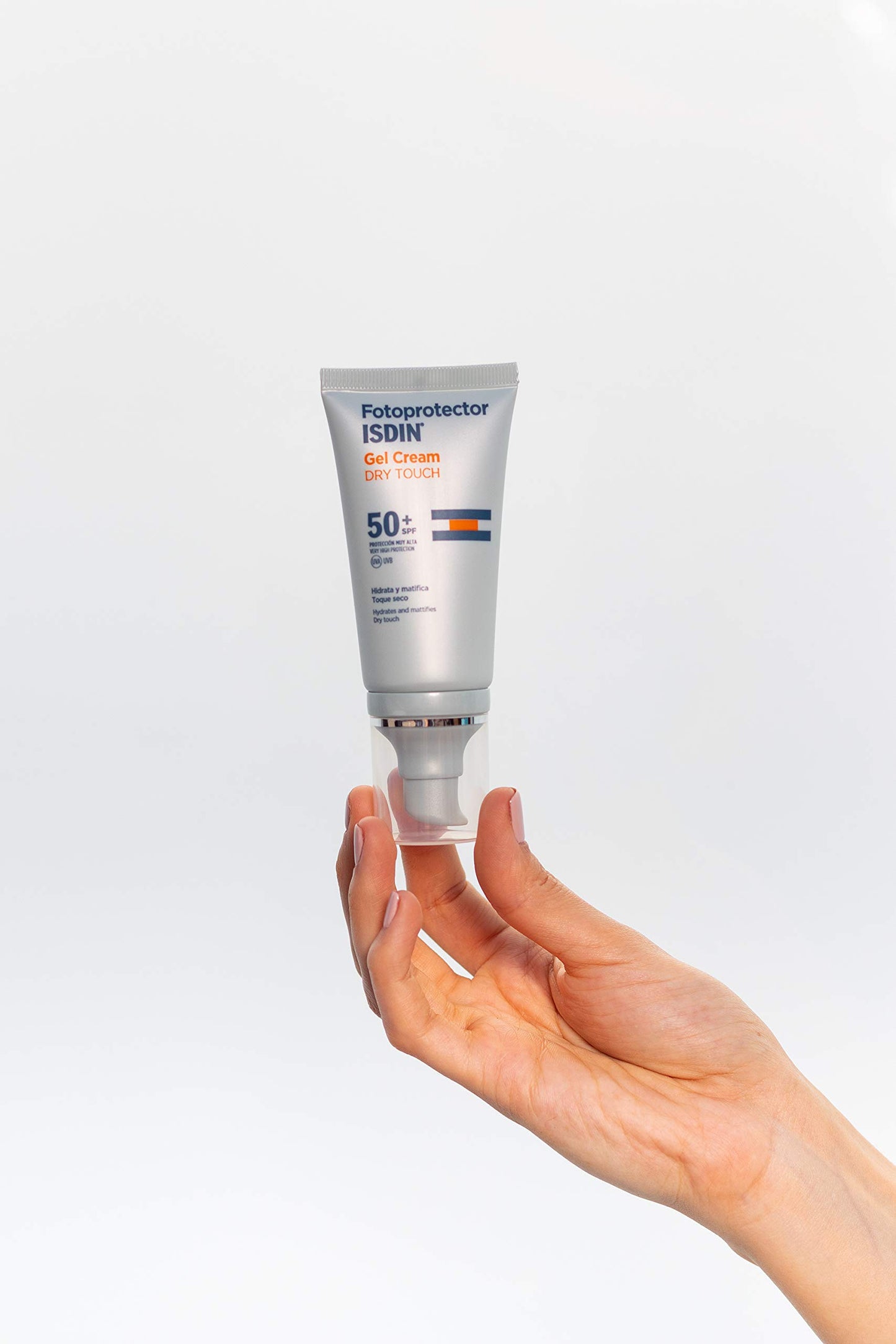 Isdin Fotoprotector spf 50+ Gel Crema Dry Touch 50 ml - Protector Solar + Fotoprotector Fusion Fluid SPF 50+, Protector Solar Facial, Innovadora textura ultraligera que se funde con tu piel, 50ml