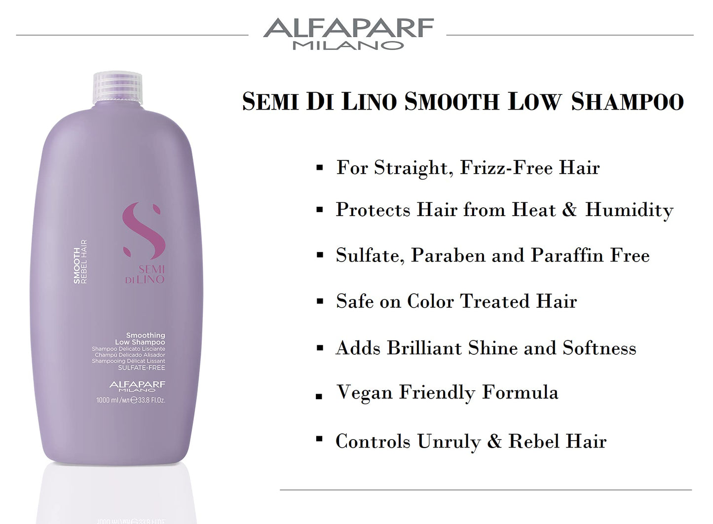Shampoo Alfaparf Milano Semi Di Lino Suave e Hidratante para Cabello Rebelde y Encrespado
