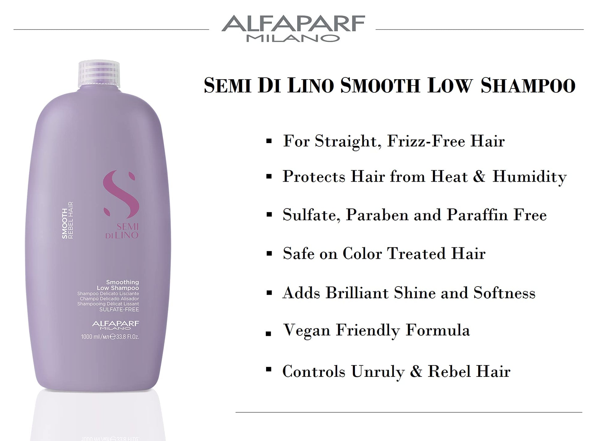 Shampoo Alfaparf Milano Semi Di Lino Suave e Hidratante para Cabello Rebelde y Encrespado
