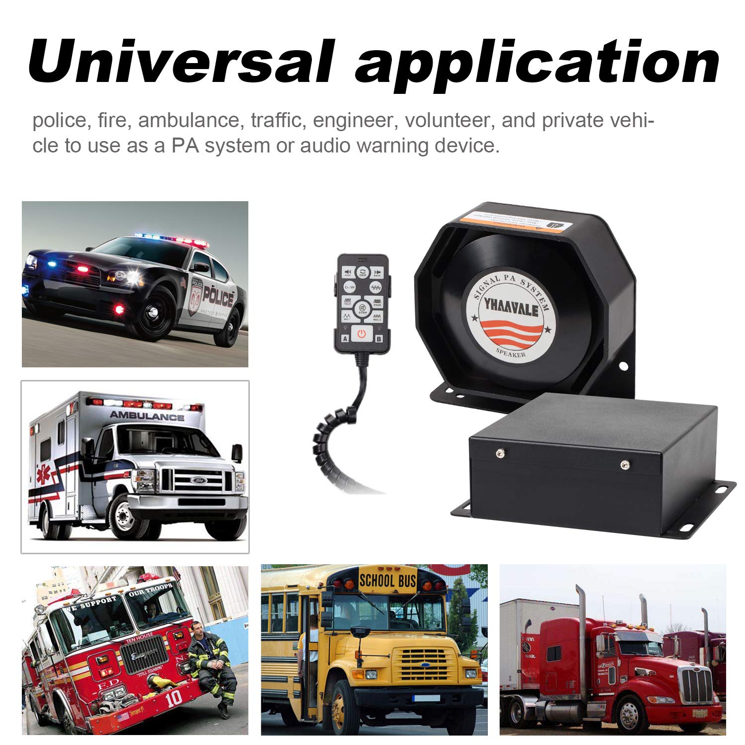 Amplificador YHAAVALE Octágono Ultra Limo DC12V 100W Multitonos con Altavoz de Micrófono y Sistema PA Electrónico