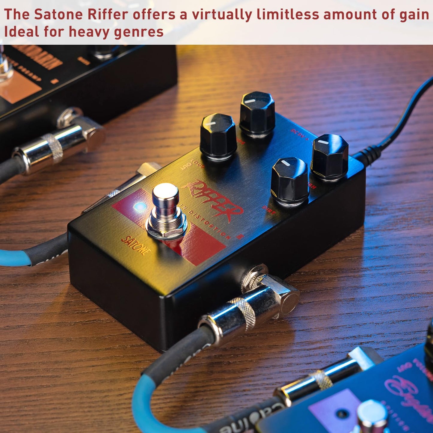 Pedal de Efecto Satone S811 Riffer Distorsión Alta Ganancia para Guitarra Eléctrica
