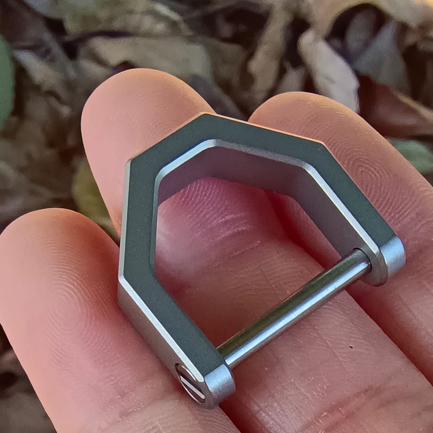 Llavero de titanio en forma de D con grillete de tornillo, llavero de llave de coche, hebilla D para llavero (pequeño)