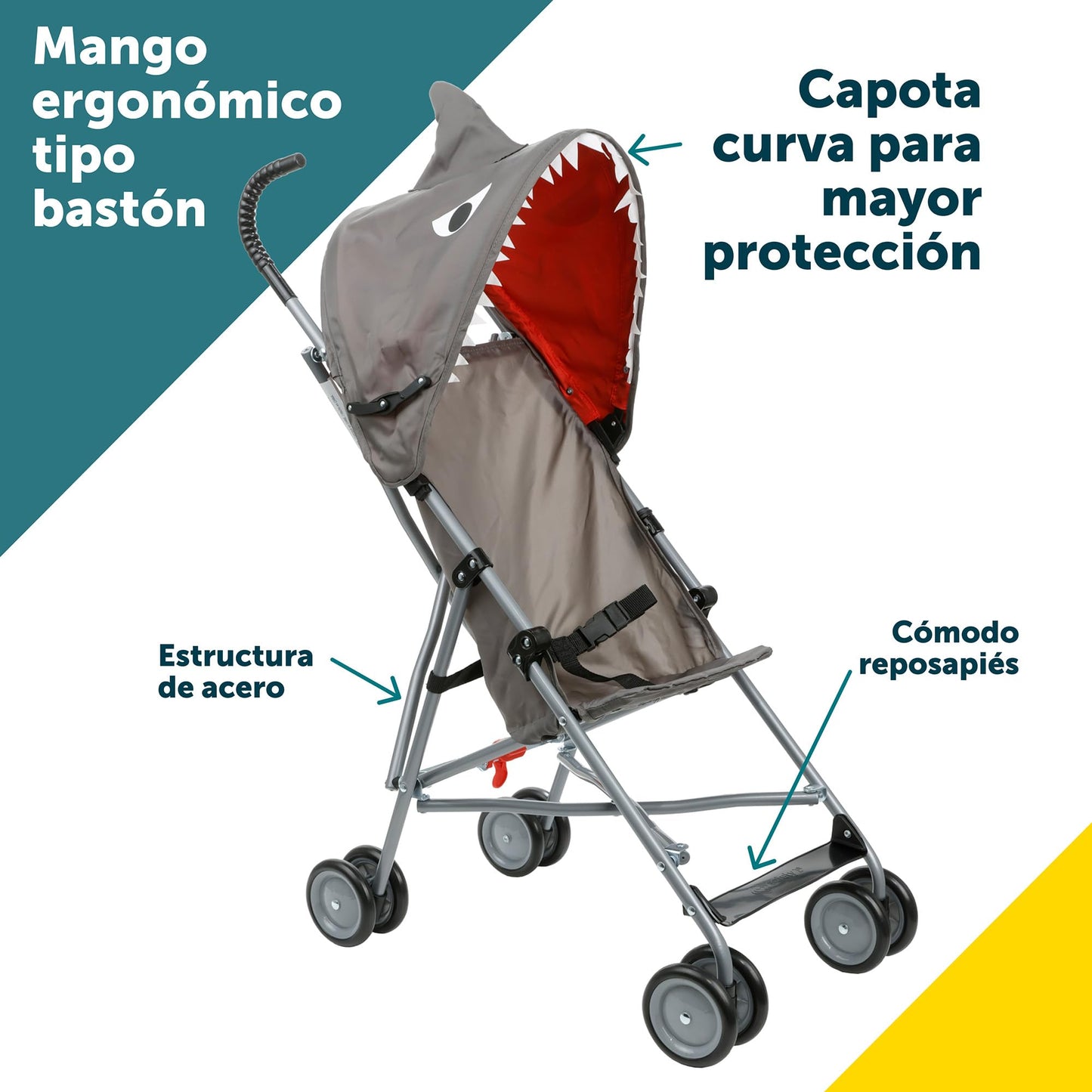 Carriola Safety 1st Gris con Personaje Divertido y Mango Ergonómico para Niños a Partir de 6 Meses