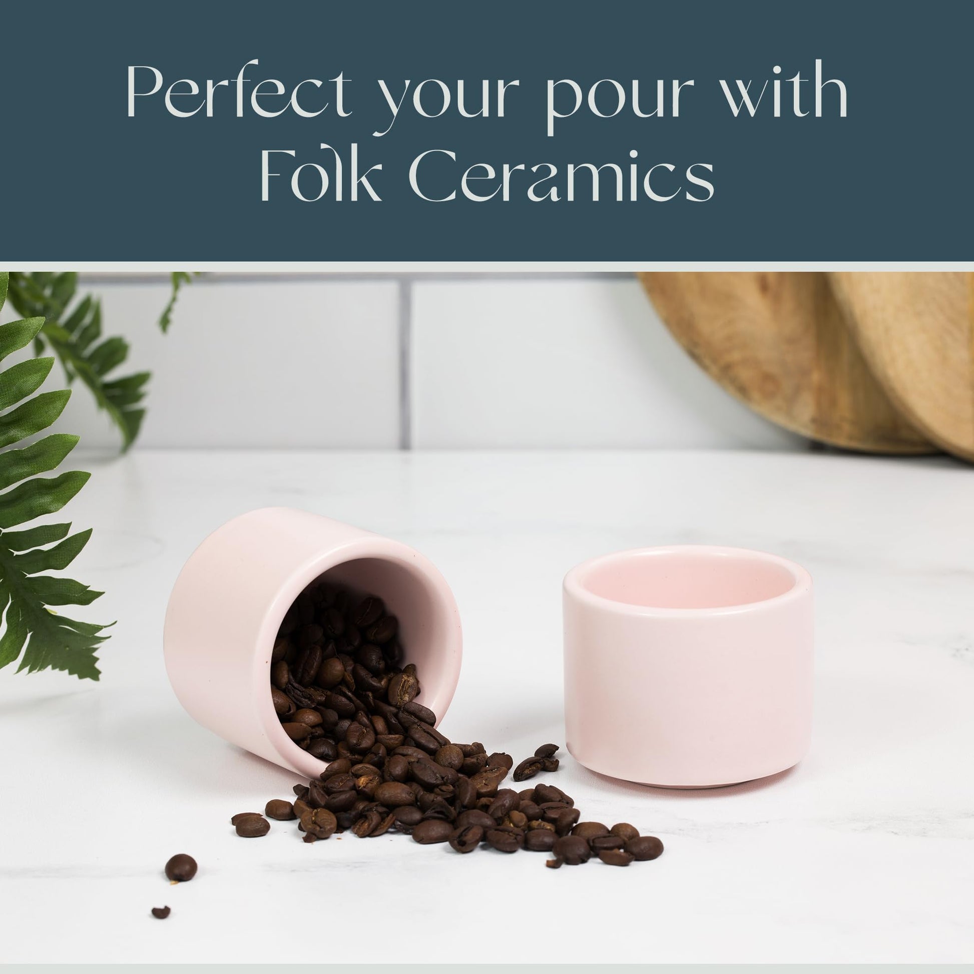 Folk Ceramics Leonard Tazas de café expreso de cerámica | Modernas tazas apilables demitasse para espresso, paredes gruesas, sin mango, duraderas, aptas para lavaplatos y microondas, juego de 2, 3