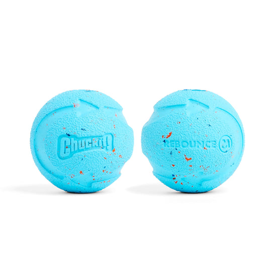 Chuckit! Bola de Rebote Mediana de 2.5 Pulgadas, Paquete de 2, Azules y morados (20320)