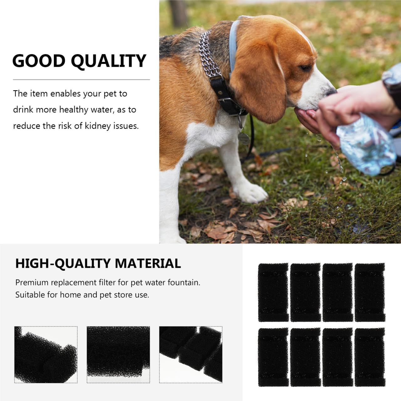 FOMIYES 8 Piezas Dispensador De Agua Filtro Algodón Dispensador De Vasos para Enfriador De Agua Y Filtro Filtros De Fuente para Mascotas Fuente De Gato Suministros De Mascotas Esponja