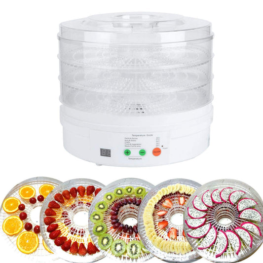 Deshidratador de Alimentos 3 Capas, Ciclo Calentamiento Máquina Secadora Frutas Verduras Deshidratador Eléctrico Inteligente Alimentos para familia prepara frutas verduras carnes hierbas