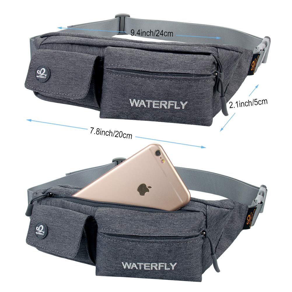 Riñonera WATERFLY Gris Oscuro Pequeña para Mujer y Hombre