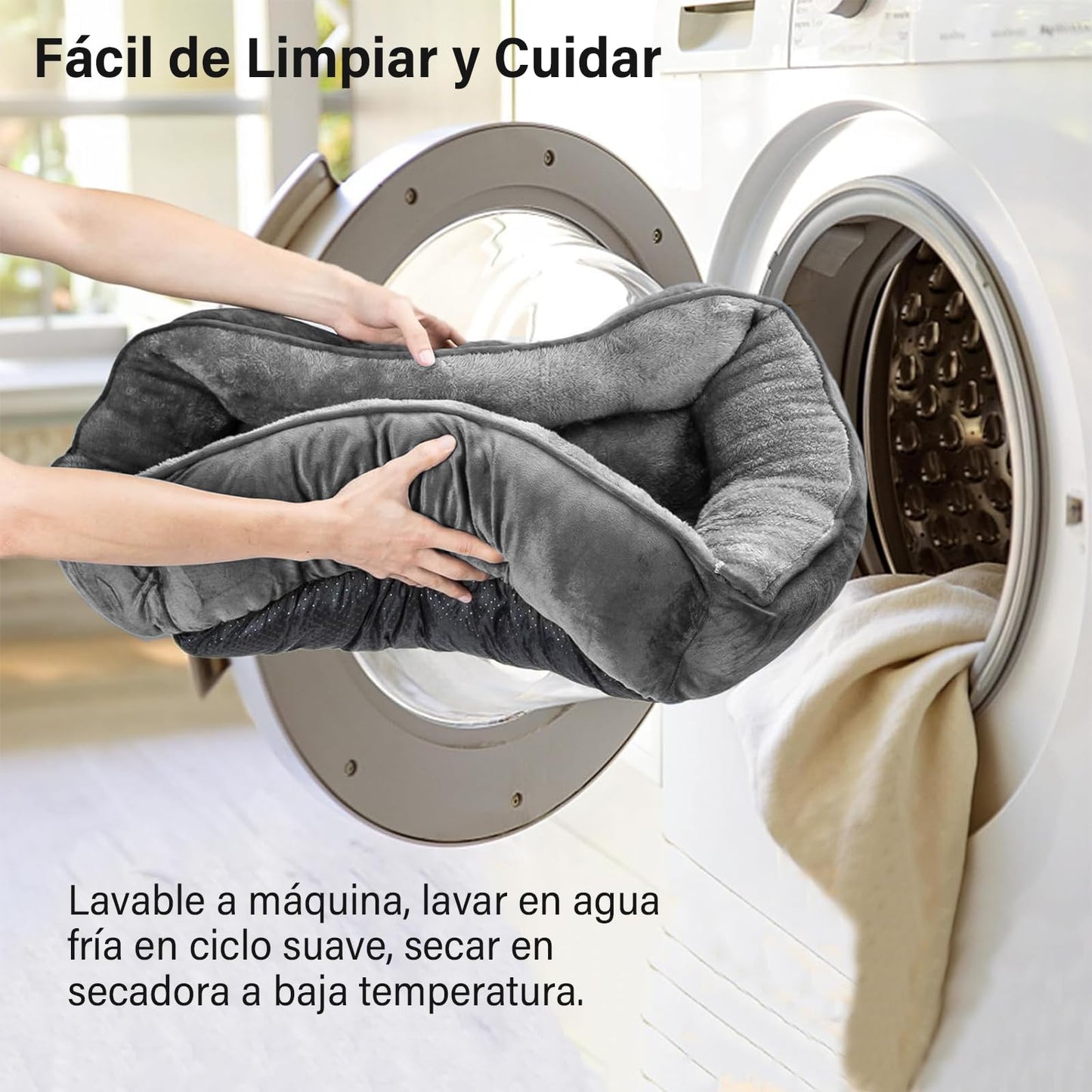 Cama para Perro OPUEW Gris con Fondo Antideslizante y Terciopelo Lavable para Mascotas Pequeñas