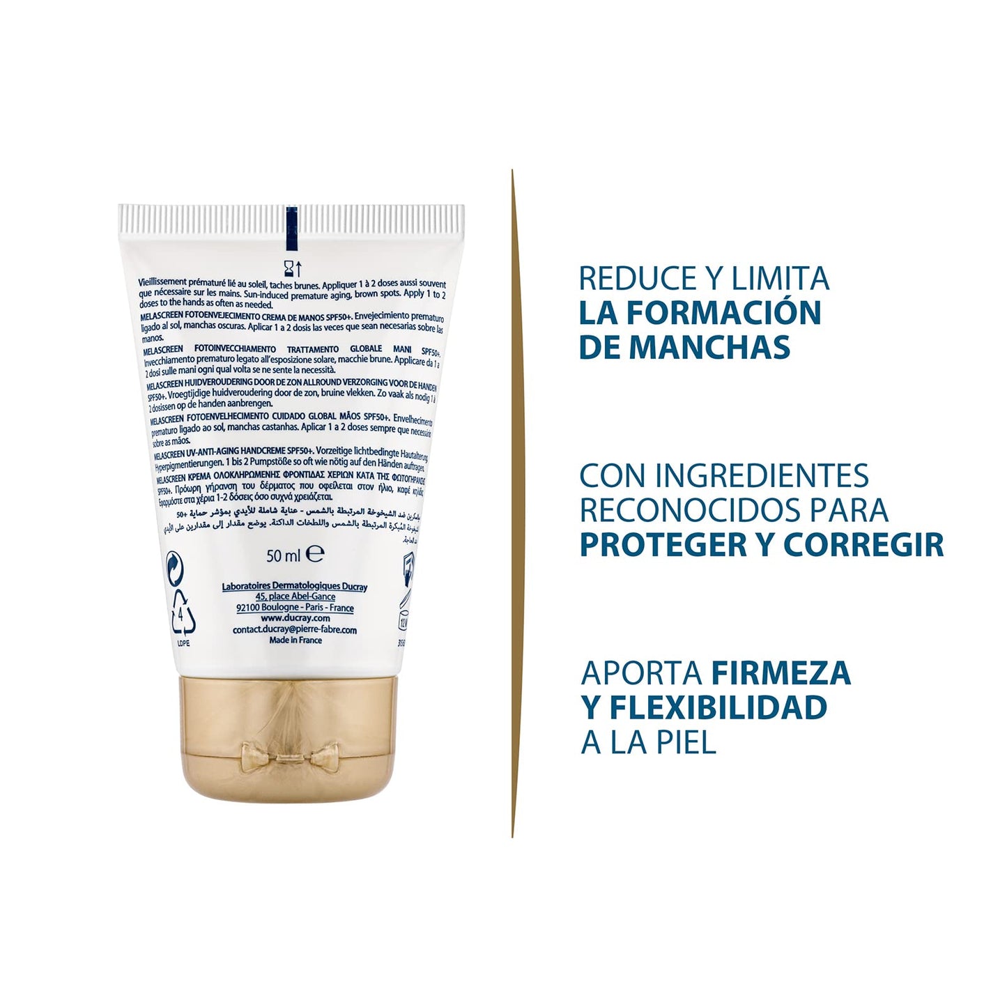 Ducray Melascreen, Crema de Manos Antimanchas SPF 50+, 50ml