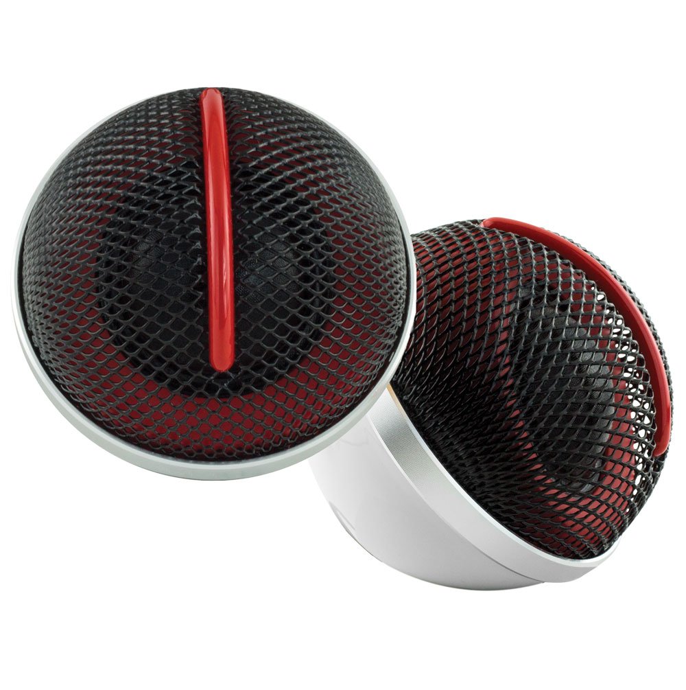 Tweeter DS18 Negro y Rojo Cúpula de Seda Neodimio 1.10 Pulgadas 120 Vatios con Interruptor de Atenuación Juego de 2