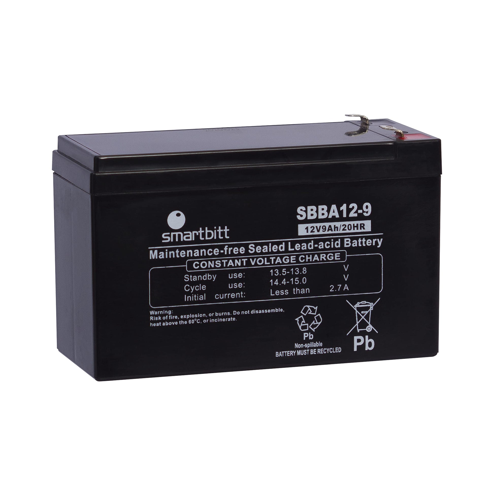 Batería Recargable Smartbitt 12V 9AH sellada Libre de Mantenimiento para UPS