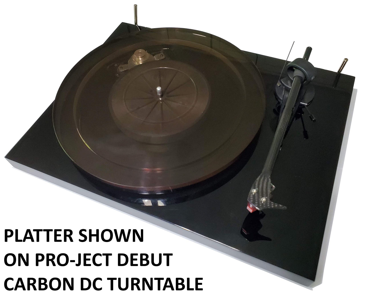 SupremeTech Actualización de plato acrílico para Pro-Ject Debut/T1/1Xpression, Music salón MMF-2.1/2.2/2.3/3.3/5.1/5.1se/5.3/5.3se, Angels Horn, y Crosley C6 Tocadiscos (Tinted - Dark Grey)
