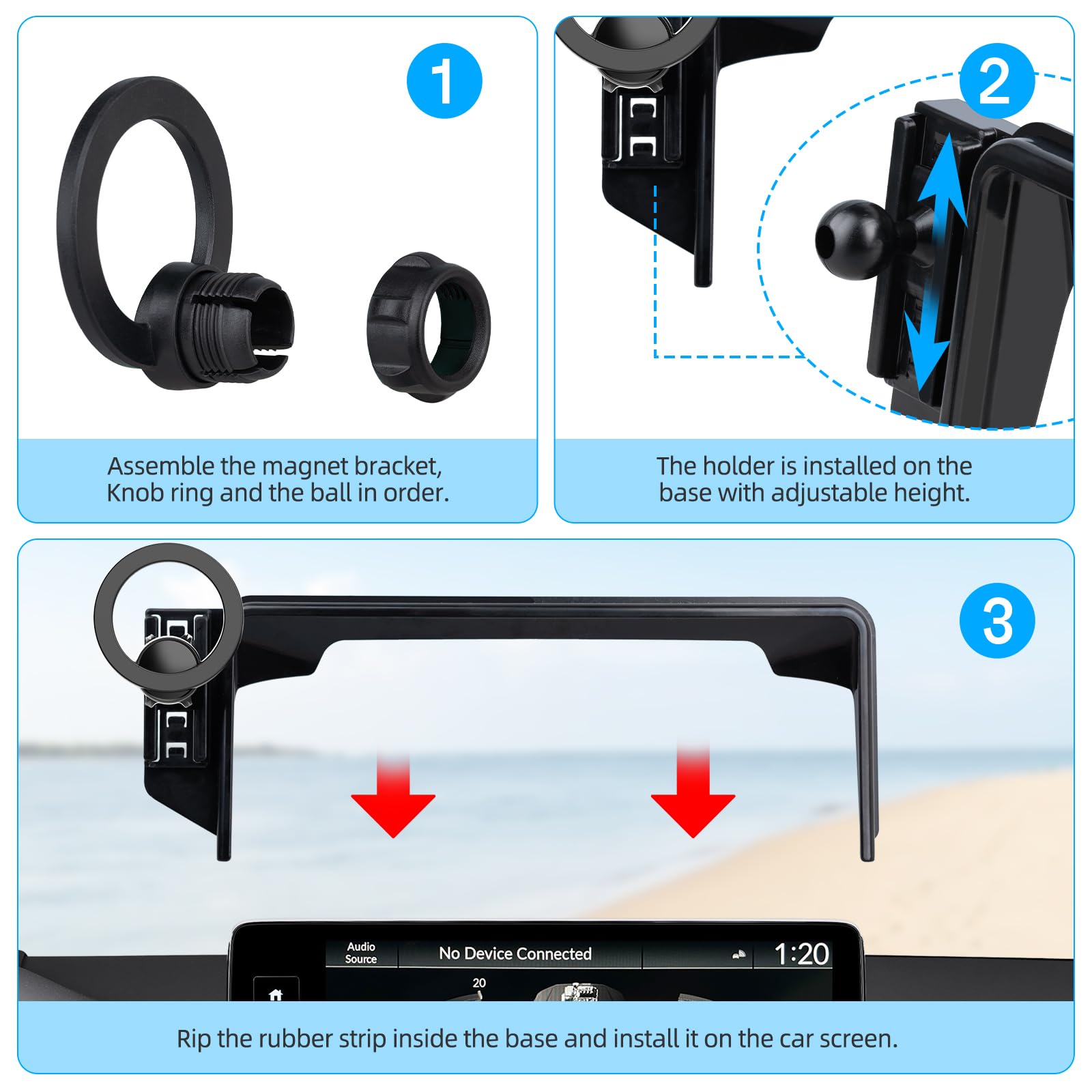COCGVEL - Soporte para teléfono de coche compatible con Honda HR-V 2023-2025 /CR-V 2023-2025 con visualización de 9 pulgadas, soporte para teléfono compatible con MagSafe Accesorios de montaje para