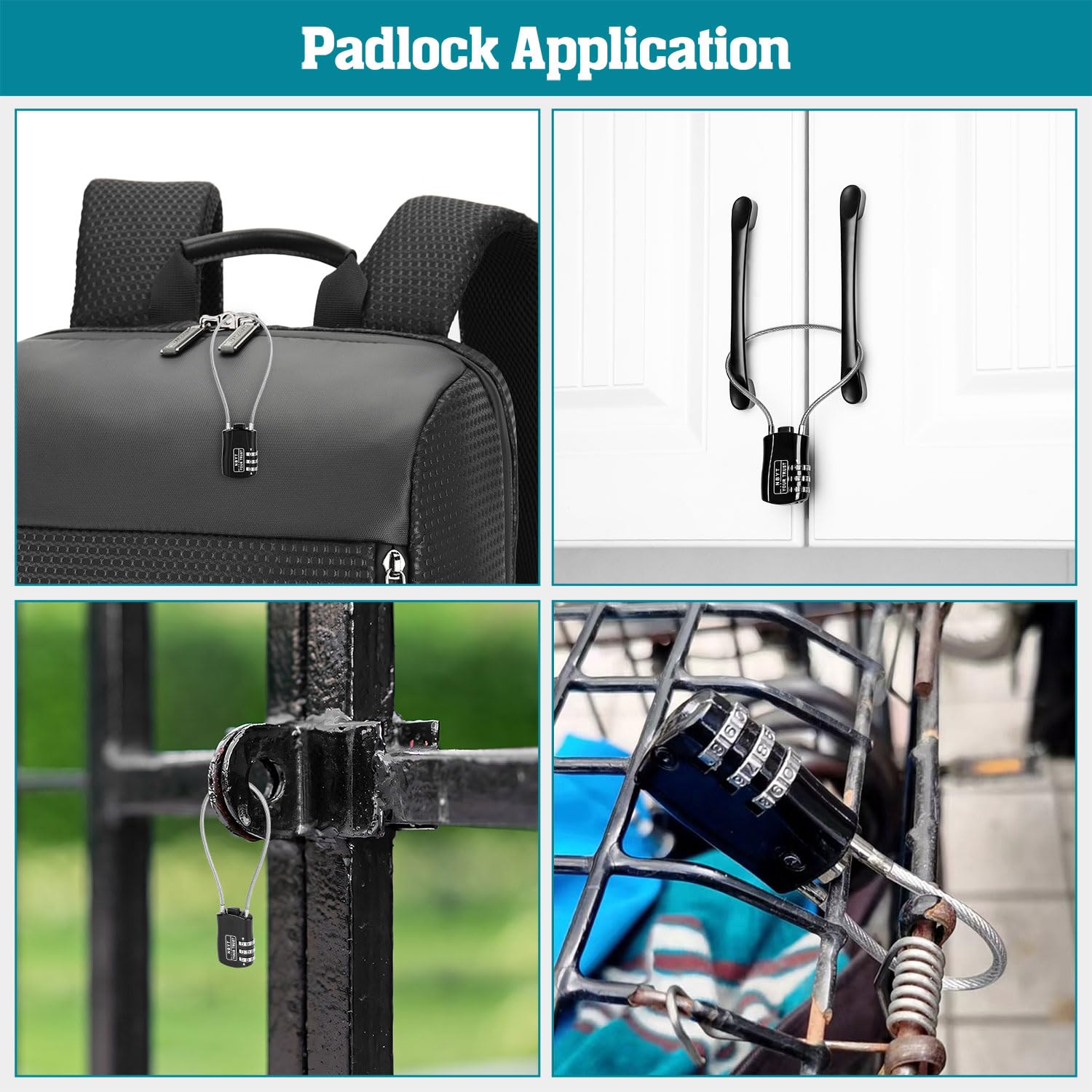 Candado de Cable Lawnize Aleación de Zinc Código Reiniciable