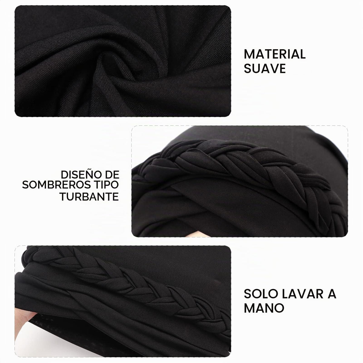 DRESHOW Turbante Africano para Mujeres Preatado Trenzado Envoltura de Cabeza Sombreros Moda Gorra de Dormi Gorro Cáncer de Quimio