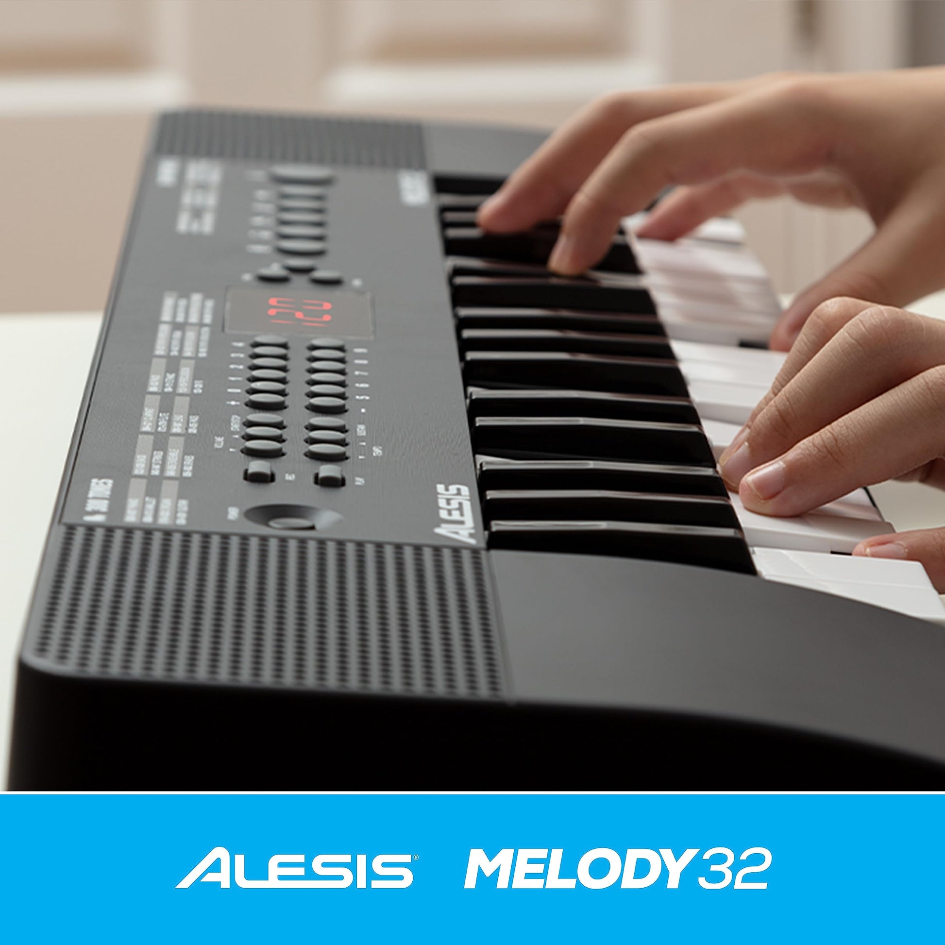 Alesis Melody 32 – Piano eléctrico, piano para niños con 32 teclas, altavoces, Teclado Musical con 300 sonidos, 40 demos, conectividad USB-MIDI