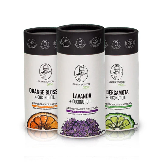 Green Doctor | Desodorante Natural Mix | Sin Aluminio | Sin Parabenos | Sin Alcohol | Mix de Aceites Esenciales | Kit 3 piezas | ¡Protección natural y frescura duradera para tu cuidado personal!