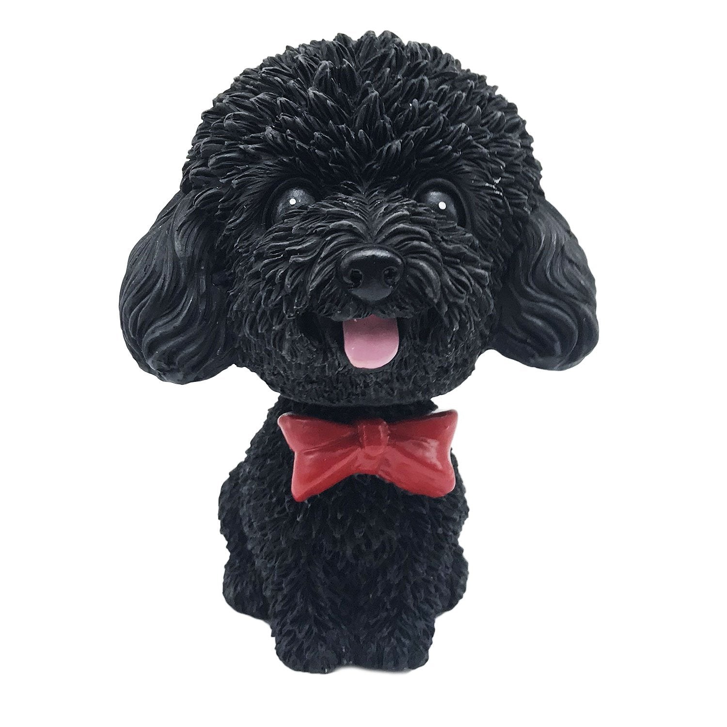 IBWell Mini Bobbing-Head Dog for Car Dash Board Decor,dashboard Doggy Puppy Teddy Toy with Adhesive Tabï¼ˆPoodleï¼‰ (Black A)