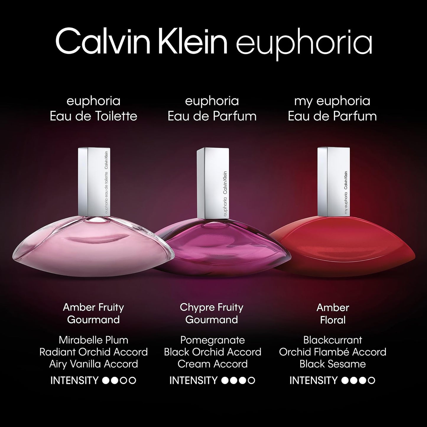 CALVIN KLEIN - Euphoria Eau de Parfum Mujer 100 ml, Fragancia Oriental Floral, Notas de Granada y Orquídea Negra, Perfume Sensual y Sofisticado, Aroma Intenso y Duradero, Colonia Original