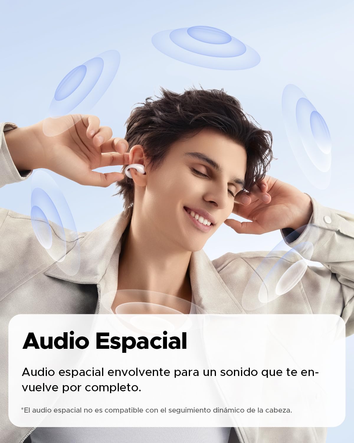 Audífonos Inalámbricos SoundPEATS PearlClip Pro Blanco Open-Ear