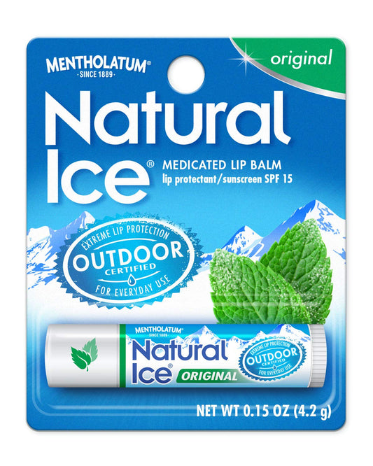 Bálsamo Labial Mentholatum Natural Ice Original SPF 15 Paquete de 12