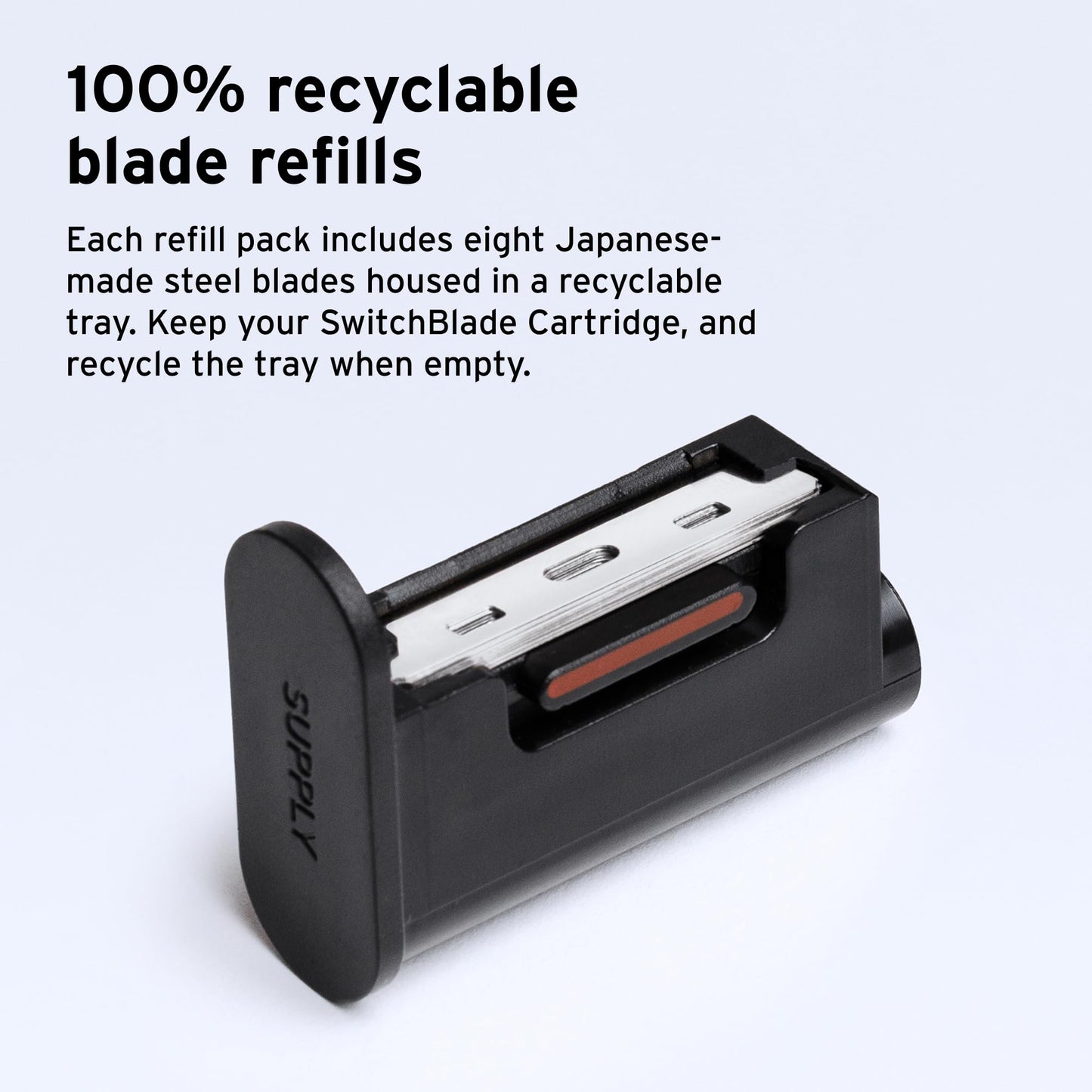 Supply Repuestos de cuchillas de un solo filo para hombre (SUMINISTRACIÓN) – Incluye 8 cuchillas de repuesto de acero Platinum Label – Fabricadas en Japón